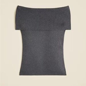 J. Crew Charcoal Gray TENCEL™ Lyocell-Blend Foldover Top NEW WITH TAGS Medium